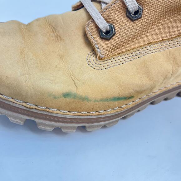 Timberland Wheat Nubuck Canvas Fold Over Lace Up Work Boots Women's Size 6.5 - Picture 10 of 14